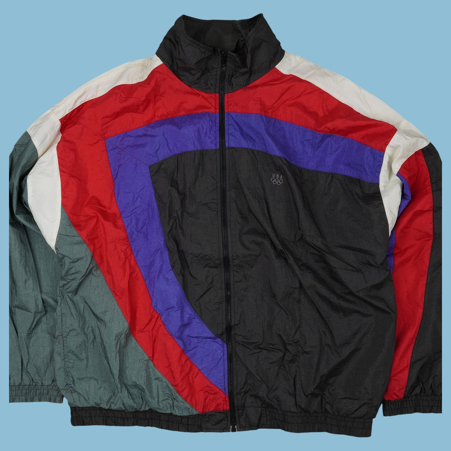 Vintage 90s USA Olympia Windbreaker Jacke - 2XL