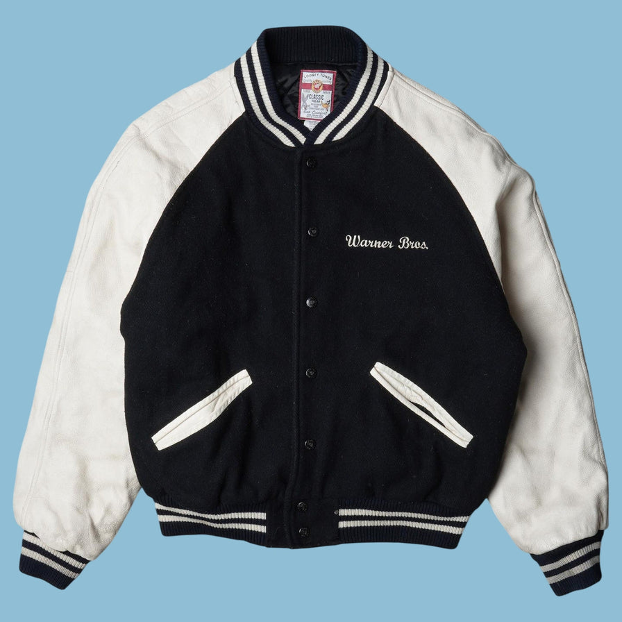 Vintage Warner Bros 90s Looney Tunes Varsity Jacke - Mu