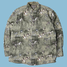 Vintage Woods & Water Duck Print Shirt - M