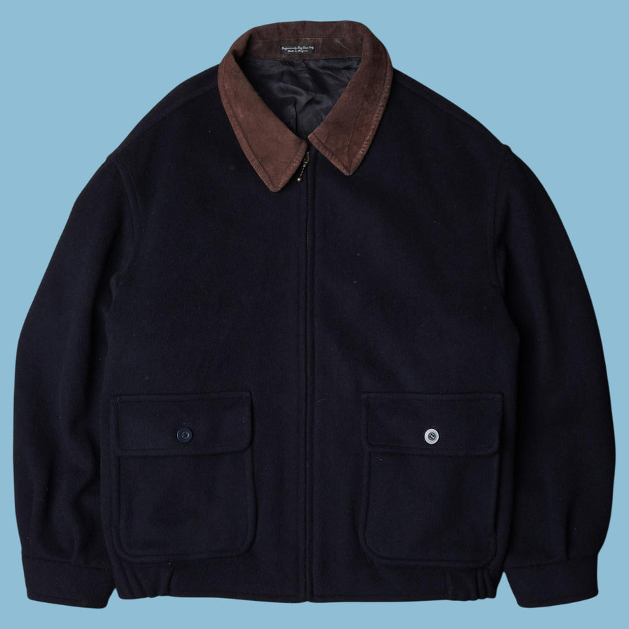 Vintage Wool Jacket Brown Collar - XL