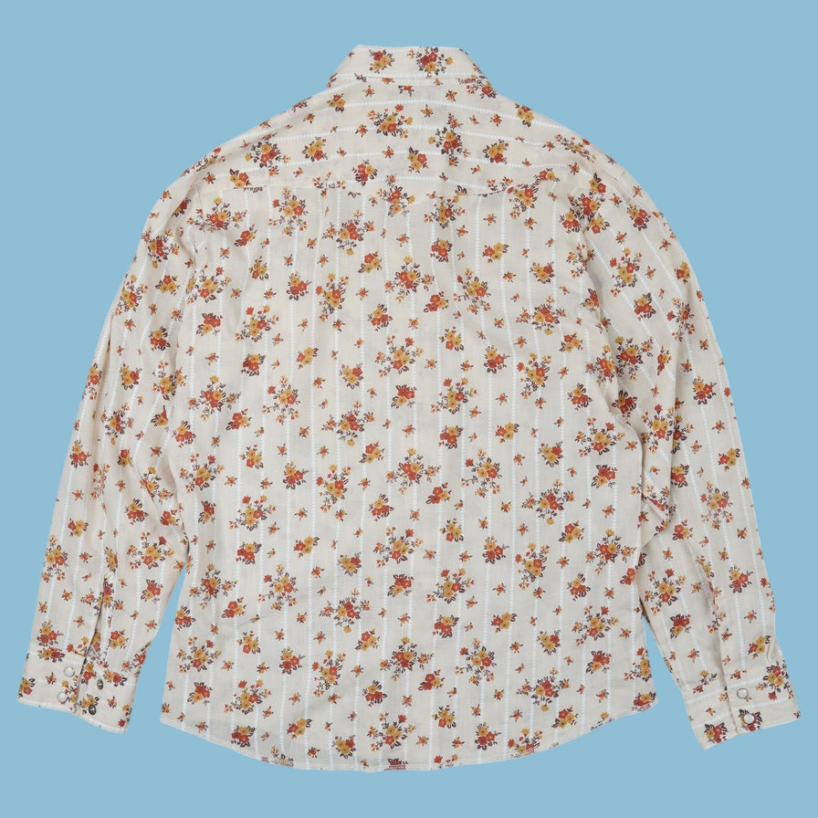 Chemise Western Vintage Wrangler Années 70 à Fleurs - L