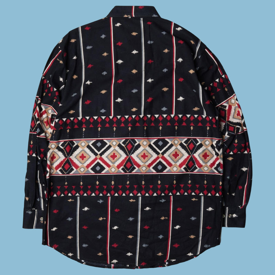 Vintage Wrangler 90s Western Aztec Hemd - L