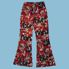 Vintage Y2K Abstract Print Flare Hose - M