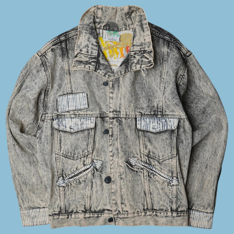 Vintage Y2K Acid Wash Jeansjacke - M