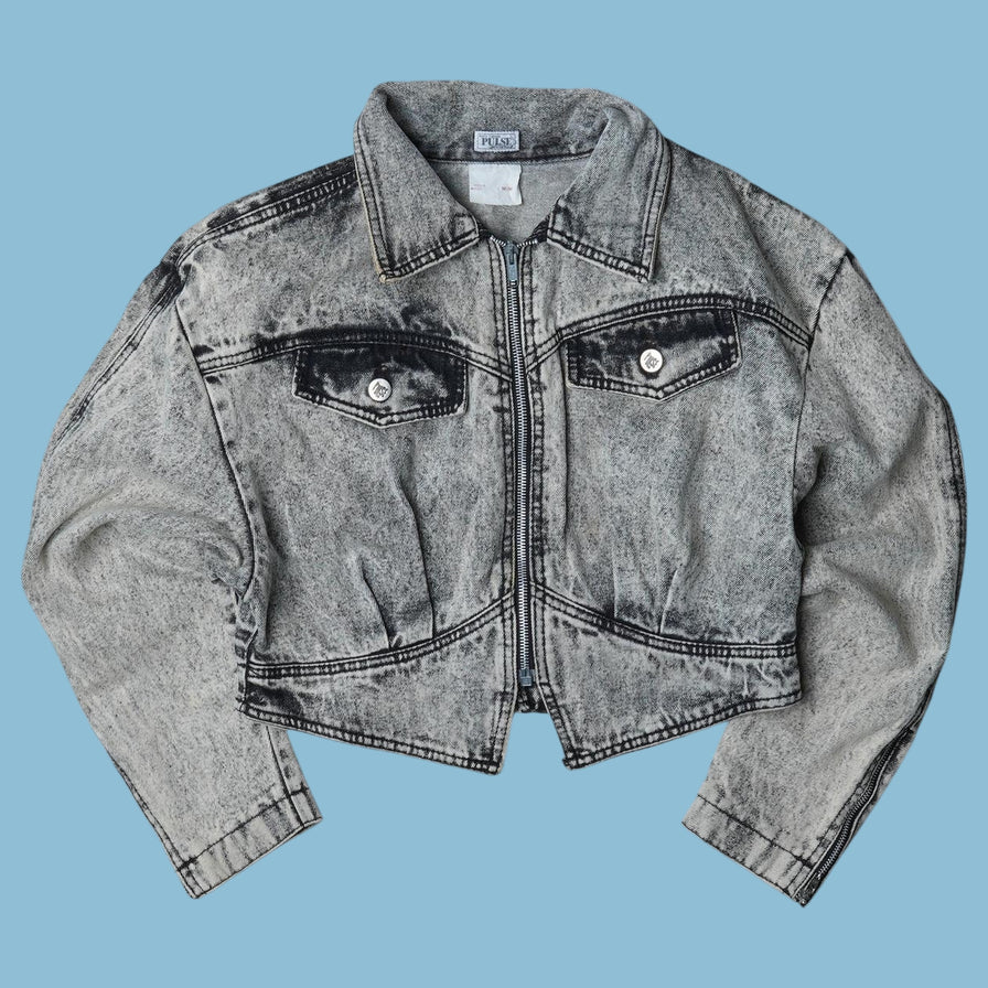 Vintage Y2K Acid Wash Jeansjacke - M