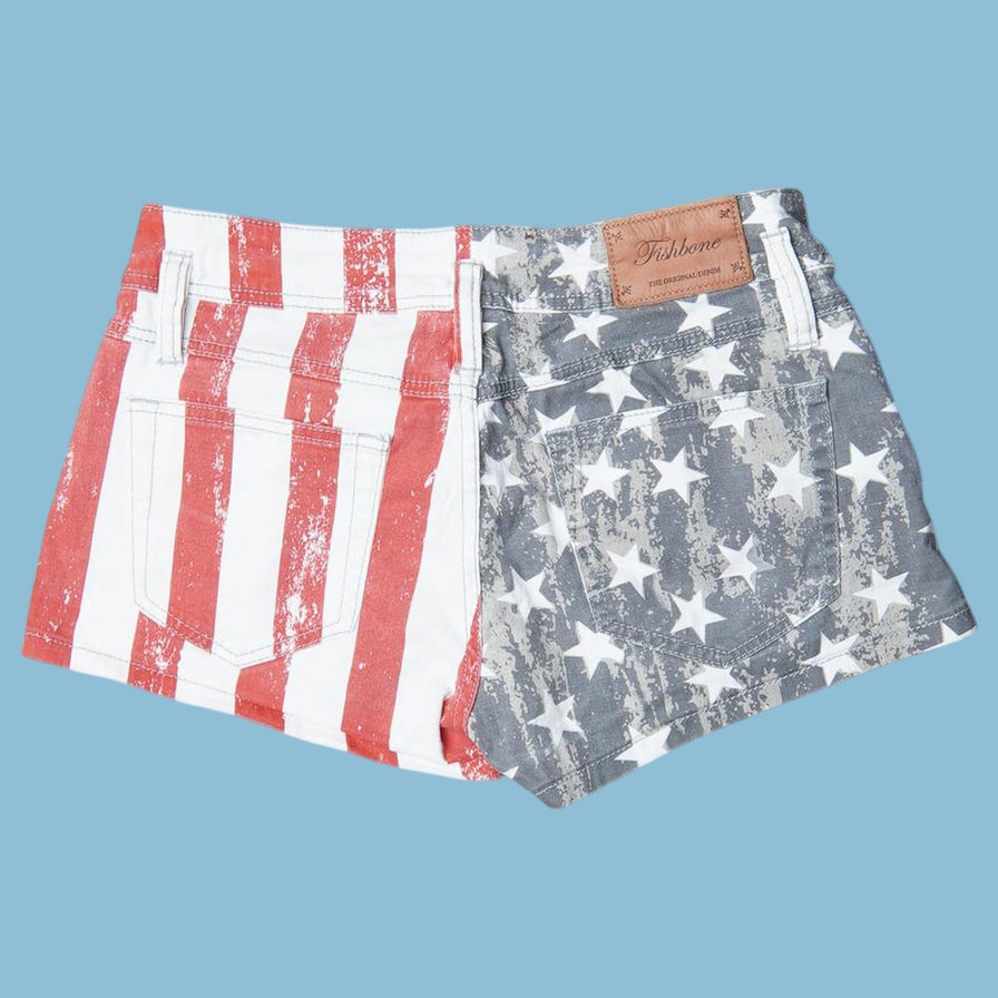 Short Y2K vintage Fishbone drapeau américain – M