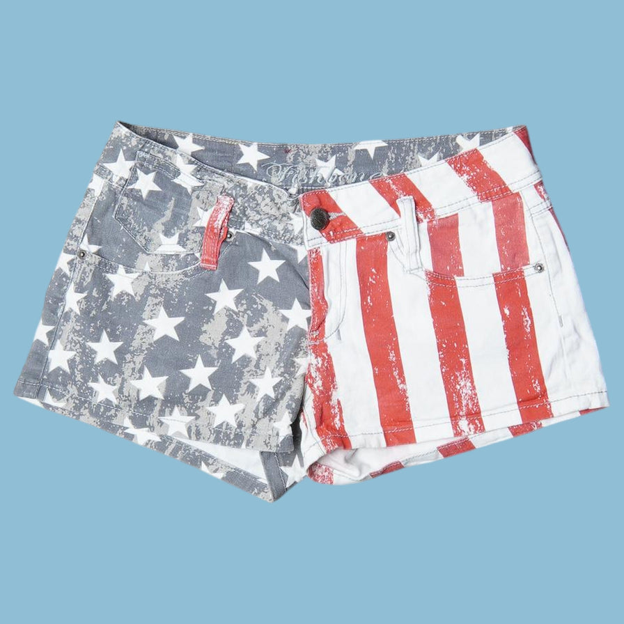 Short Y2K vintage Fishbone drapeau américain – M