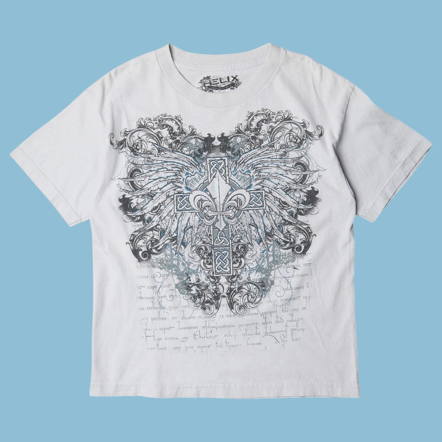 Vintage Y2K Celtic Cross Graphic T-Shirt - L