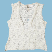 Vintage Y2K Crochet Lace Top - M