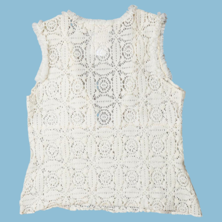 Vintage Y2K Crochet Lace Top - M