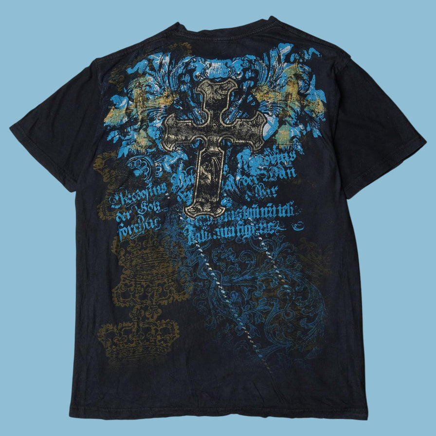 Vintage Y2K Cross Graphic T-Shirt - L