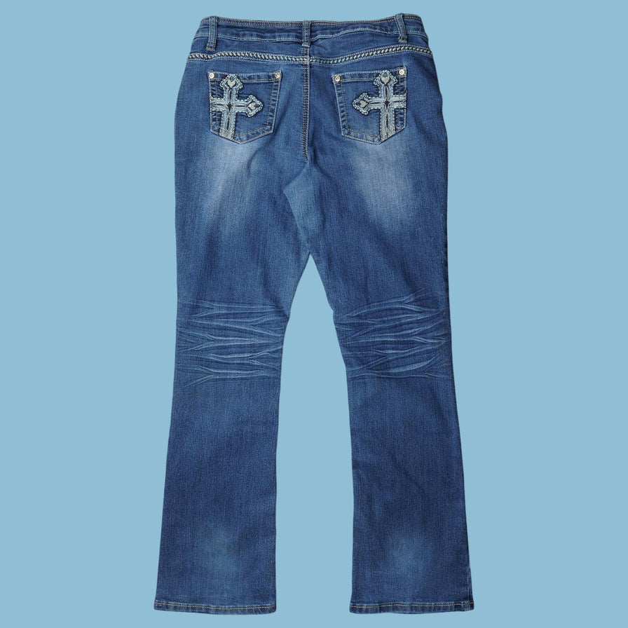 Vintage Y2K Cross Pocket Jeans - M