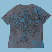 Vintage Y2K Cross Wings Graphic T-Shirt - L