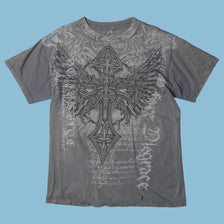 Vintage Y2K Cross Wings Graphic T-Shirt - M