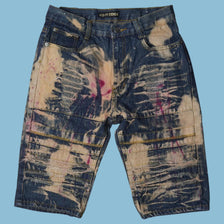 Vintage Y2K Distressed Bleached Denim Shorts - M