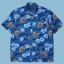 Vintage Y2K Dragon Hibiscus Hemd - L