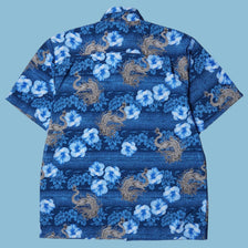 Vintage Y2K Dragon Hibiscus Hemd - L