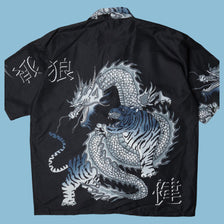 Vintage Y2K Dragon Tiger Print Hemd - XL