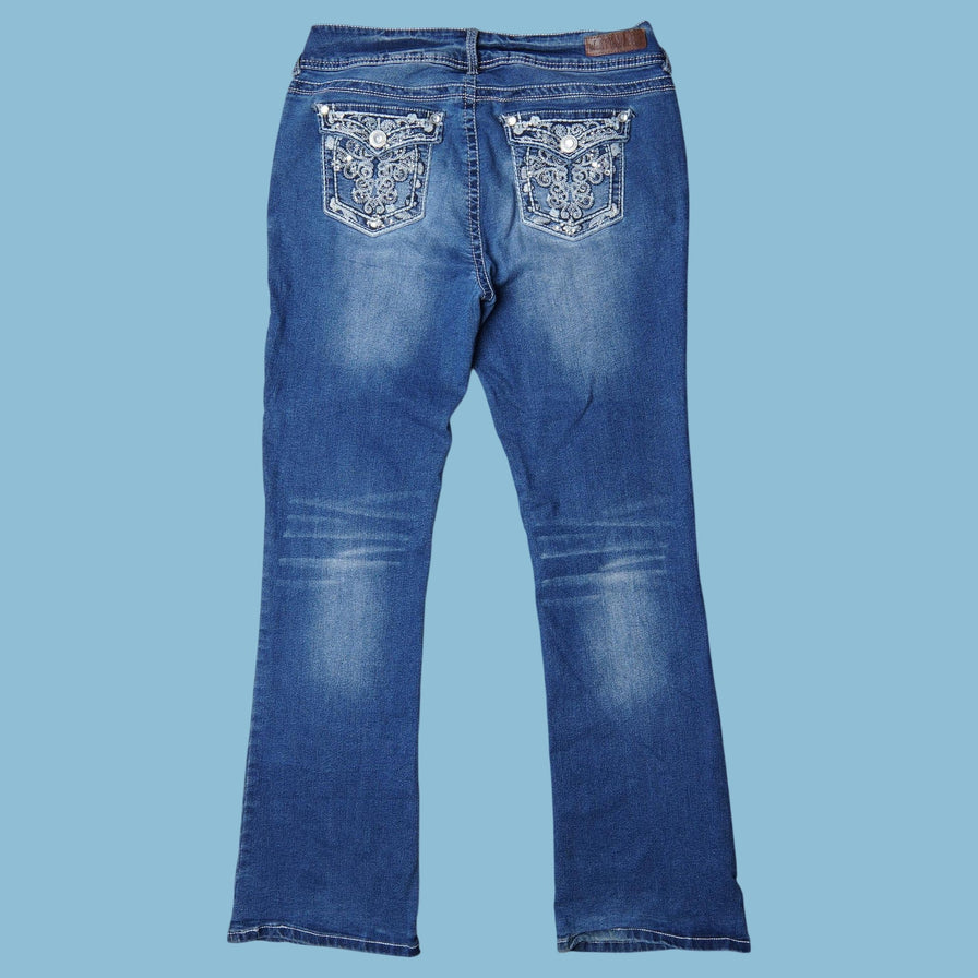 Vintage Y2K Embroidered Bootcut Jeans - L