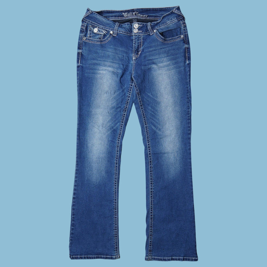 Vintage Y2K Embroidered Bootcut Jeans - L