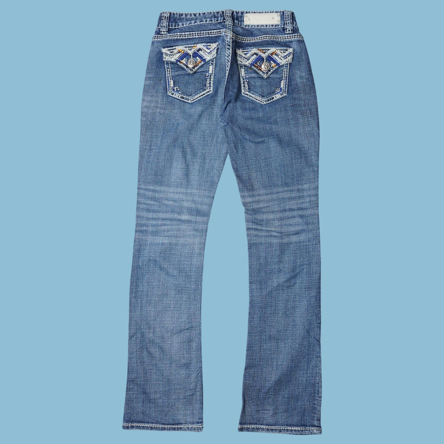 Vintage Y2K Embroidered Bootcut Jeans - S