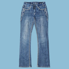Vintage Y2K Embroidered Bootcut Jeans - S