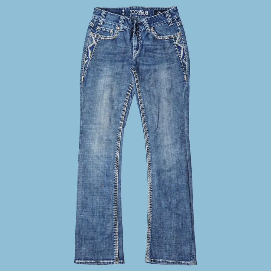 Vintage Y2K Embroidered Bootcut Jeans - S
