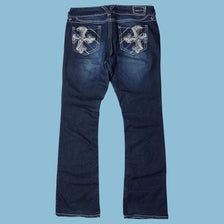 Vintage Y2K Embroidered Cross Jeans - 32