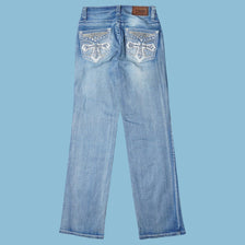 Vintage Y2K Embroidered Cross Jeans - XS