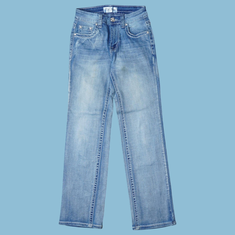 Vintage Y2K Embroidered Cross Jeans - XS