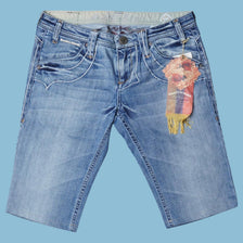 Vintage Y2K Embroidered Denim Shorts - 32