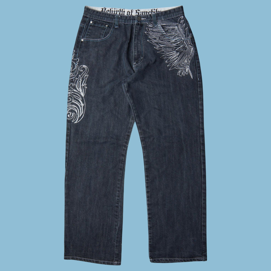 Vintage Y2K Embroidered Jeans - L