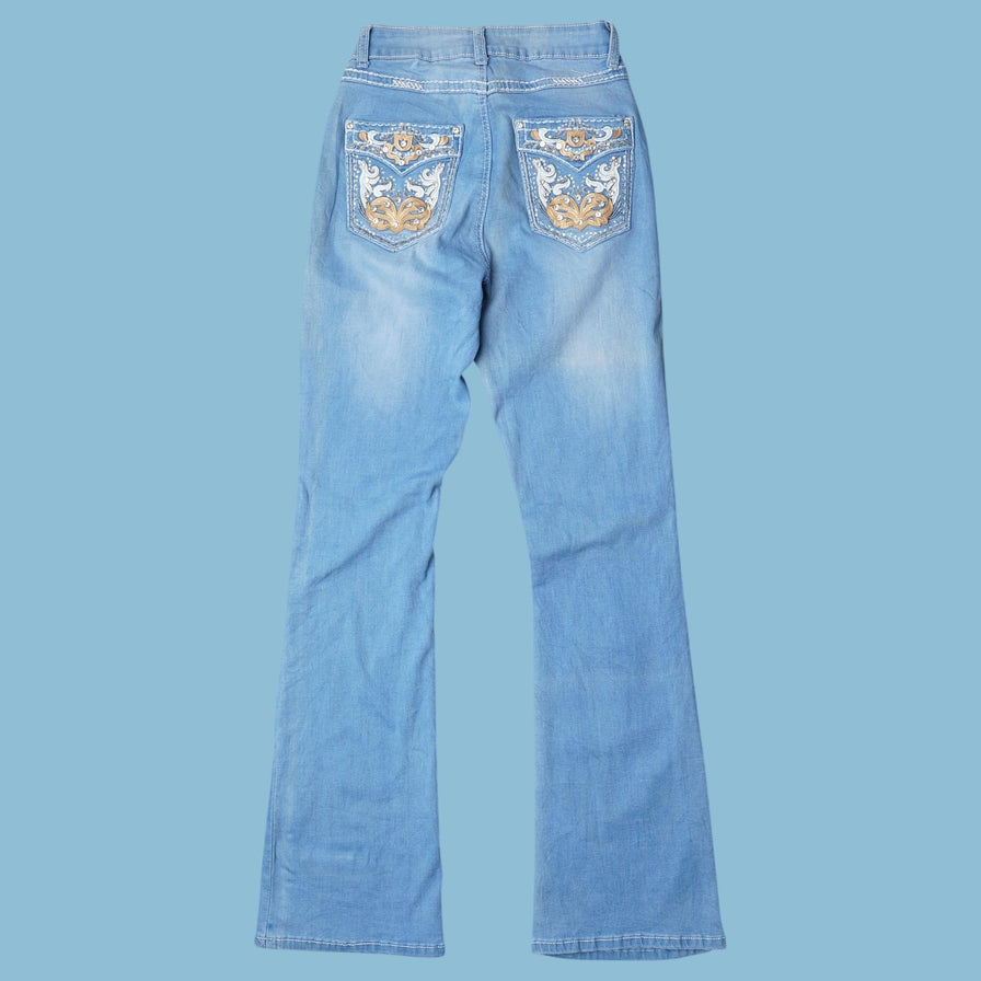 Vintage Y2K Embroidered Jeans - M
