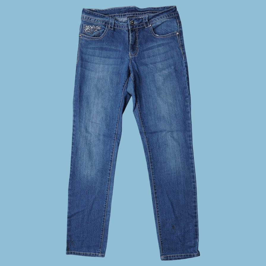 Vintage Y2K Embroidered Jeans - M