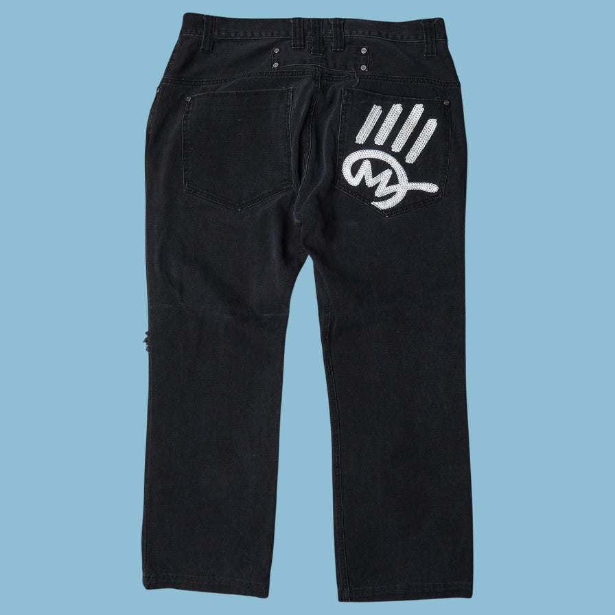 Vintage Y2K Embroidered Logo Jeans - XL