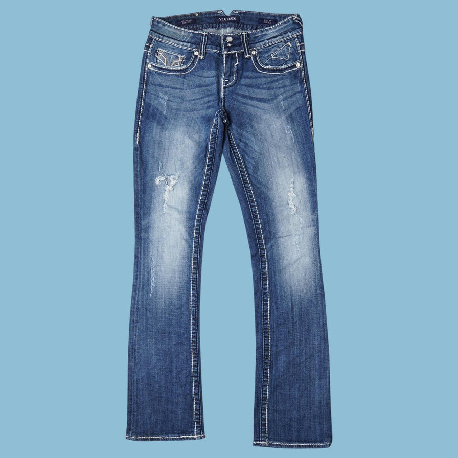 Vintage Y2K Embroidered Pocket Jeans - 32