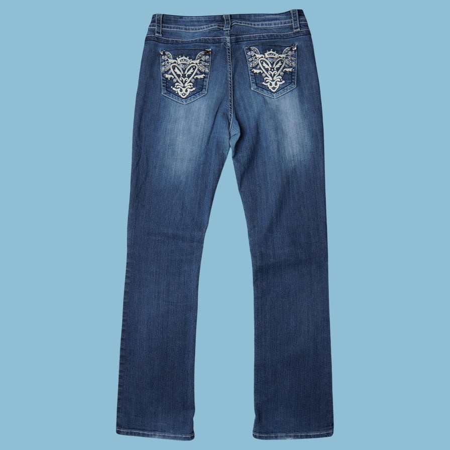 Vintage Y2K Embroidered Pocket Jeans - M