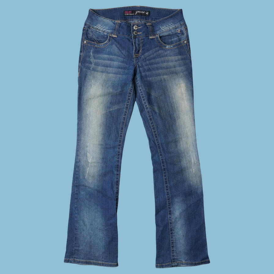 Vintage Y2K Embroidered Pocket Jeans - M