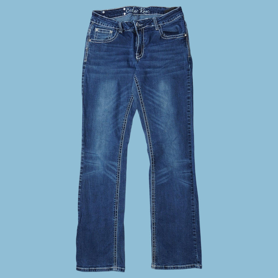 Vintage Y2K Embroidered Pocket Jeans - S