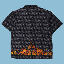 Vintage Y2K Flame Skull Print Hemd - XL