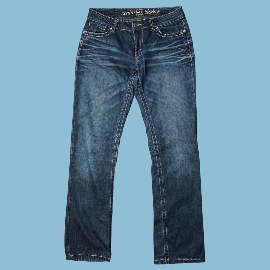Vintage Y2K Fleur de Lis Embroidered Jeans - M