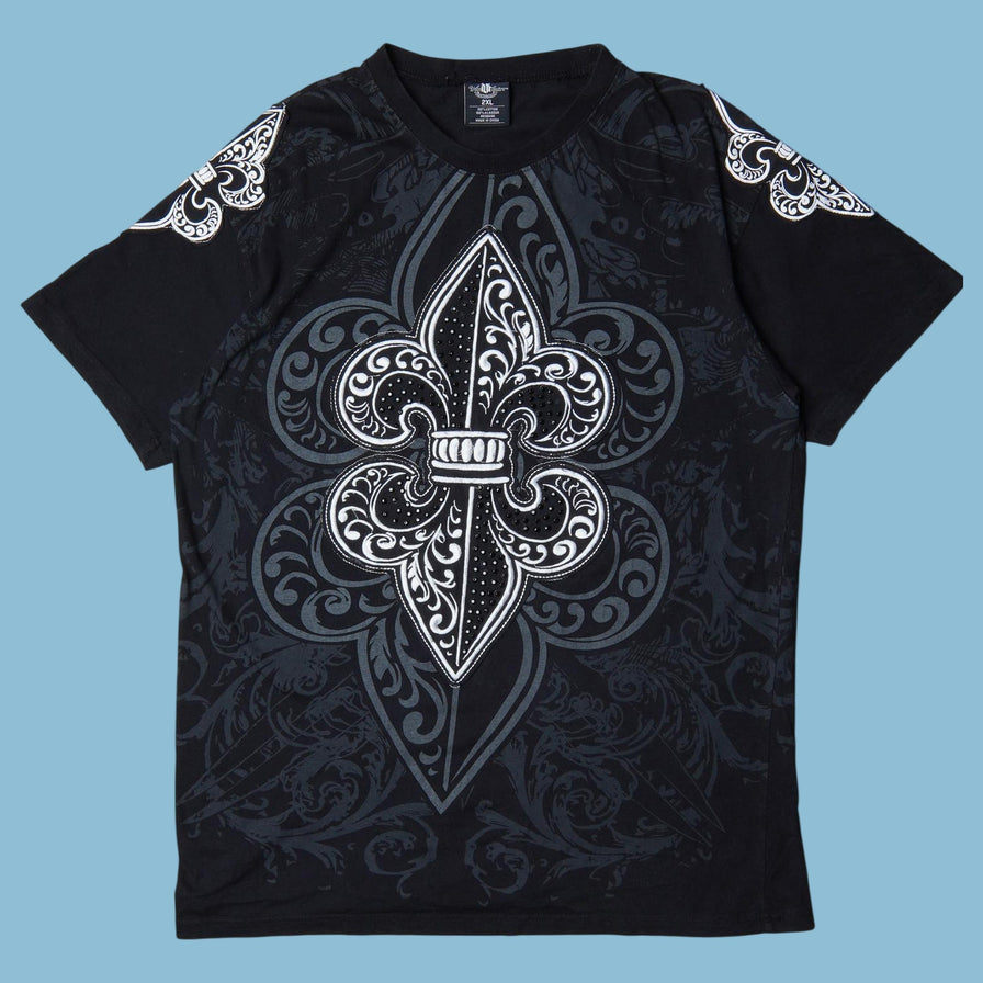 Vintage Y2K Fleur de Lis Graphic T-Shirt - 2XL