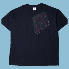 Vintage Y2K Gothic Cross T-Shirt - 2XL