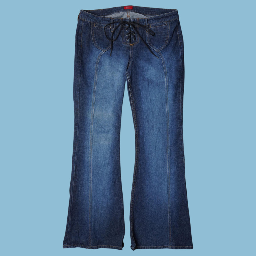 Vintage Y2K Lace-Up Flare Jeans - XL