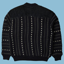 Vintage Y2K Leder-Strickjacke - M