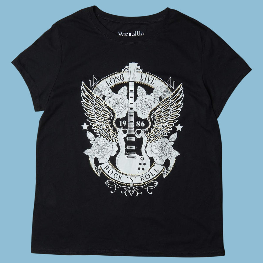 Vintage Y2K Long Live Rock N Roll Grafik T-Shirt - S