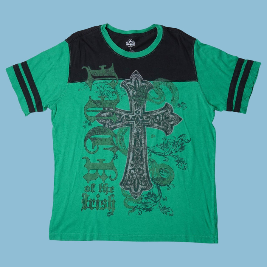 Vintage Y2K Luck of the Irish Celtic Cross T-Shirt - L
