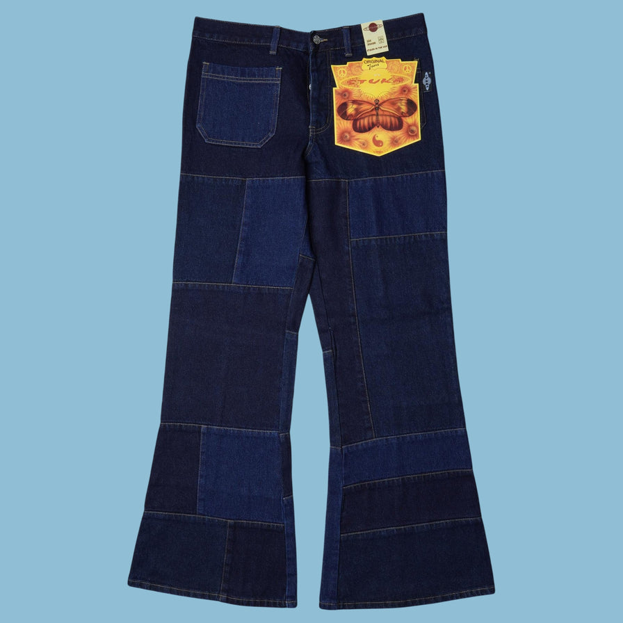 Jean bootcut évasé patchwork vintage Y2K - M
