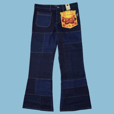 Vintage Y2K Patchwork Bootcut Flare Jeans - L
