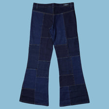 Vintage Y2K Patchwork Bootcut Flare Jeans - L